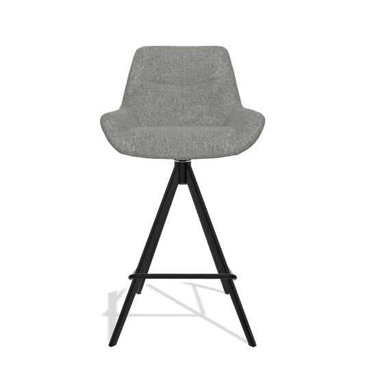 Barhocker Ferrara 6458 in Stoff San Remo 802 (Taupe), Beine in Schwarz, Vorderansicht
