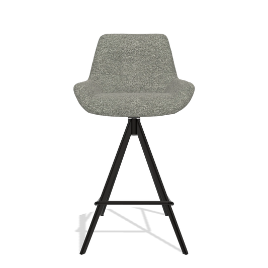 Barhocker Ferrara 6458 in Stoff Sneak 149 (Taupe), Beine in Schwarz, Vorderansicht