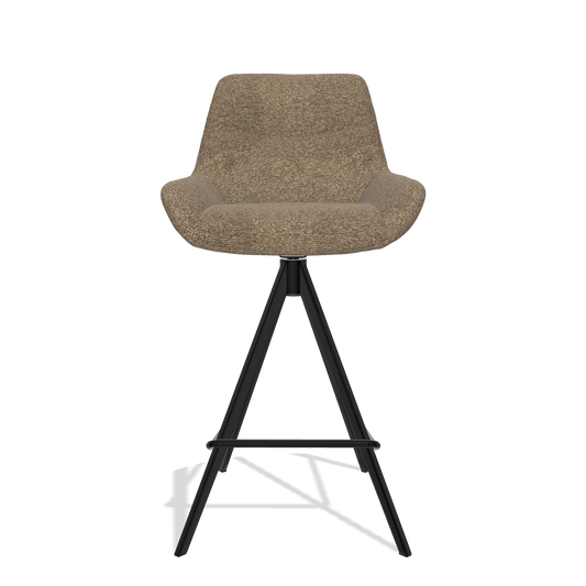 Barhocker Ferrara 6458 in Stoff Sneak 16 (Oliv), Beine in Schwarz, Vorderansicht