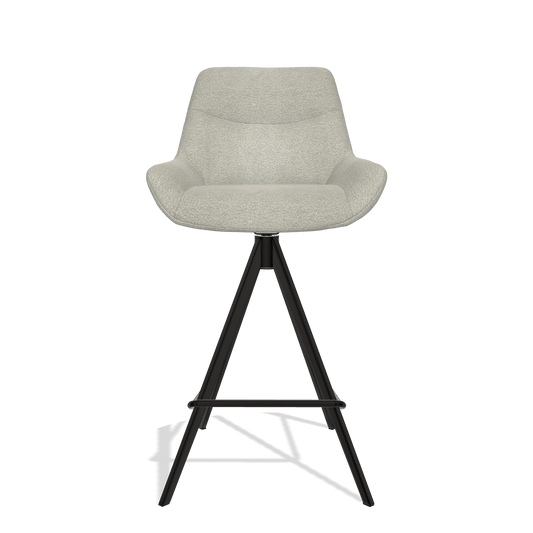 Barhocker Ferrara 6458 in Stoff Stella 01 (Greige), Beine in Schwarz, Vorderansicht