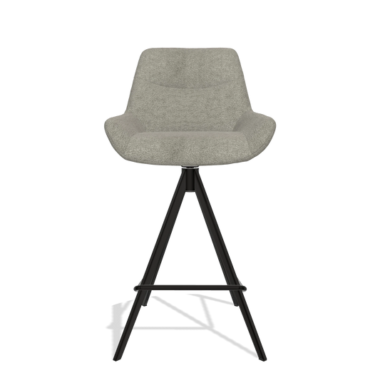 Barhocker Ferrara 6458 in Stoff Stella 10 (Taupe), Beine in Schwarz, Vorderansicht
