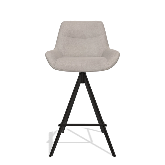 Barhocker Ferrara 6458 in Stoff Stella 106 (Greige), Beine in Schwarz, Vorderansicht