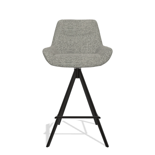 Barhocker Ferrara 6458 in Stoff Taurus 65 (Taupe), Beine in Schwarz, Vorderansicht