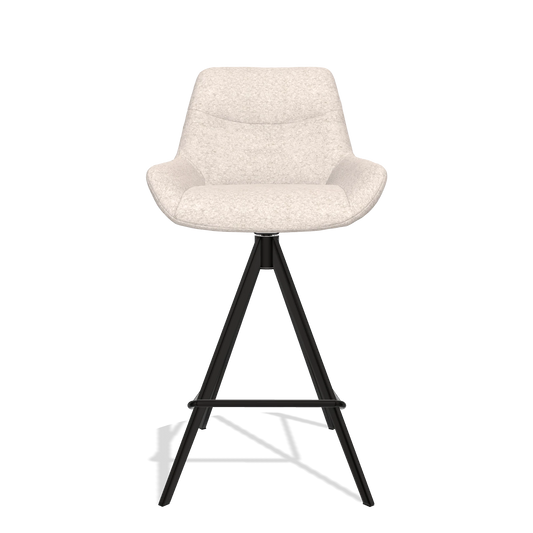 Barhocker Ferrara 6458 in Stoff Venga 102 (Hellgrau), Beine in Schwarz, Vorderansicht