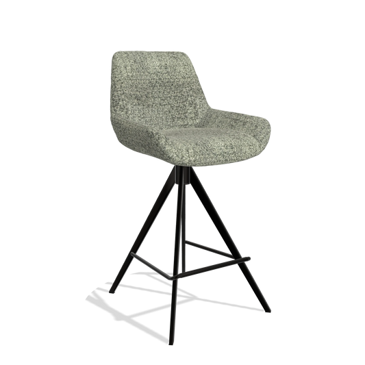 Barhocker Ferrara 6458 in Stoff Venga 156 (Taupe), Beine in Schwarz, Schrägansicht