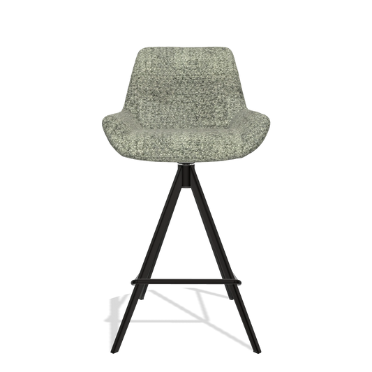 Barhocker Ferrara 6458 in Stoff Venga 156 (Taupe), Beine in Schwarz, Vorderansicht