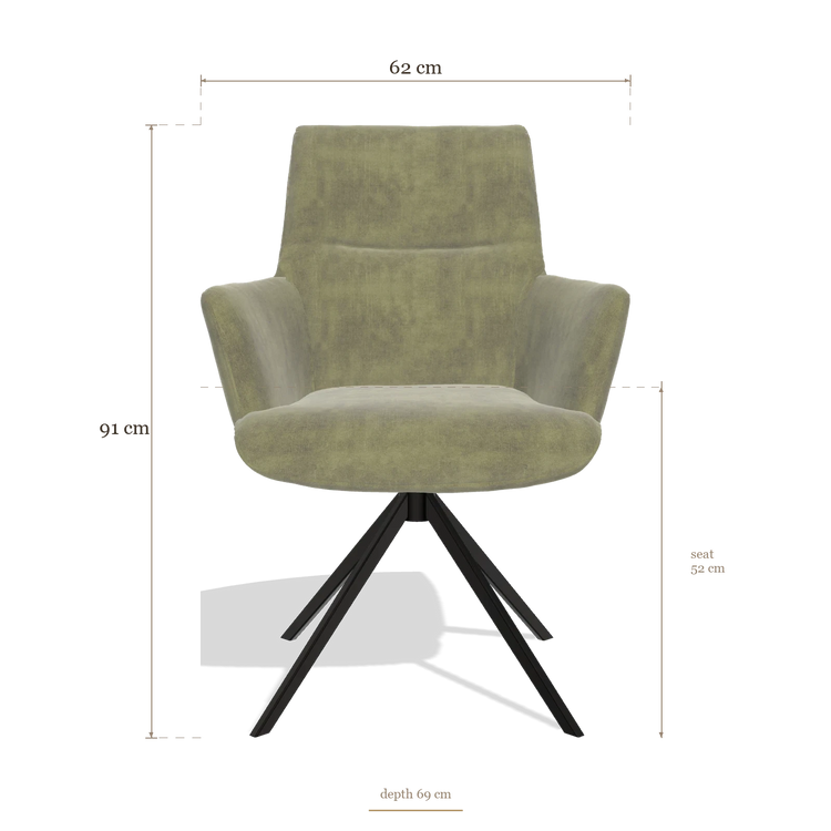 Dining Chair with Armrests Flavia 6694, dimensions 62 x 69 x 91 cm