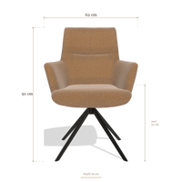 Sedia da pranzo con braccioli Flavia 6694, dimensioni 62 x 69 x 91 cm