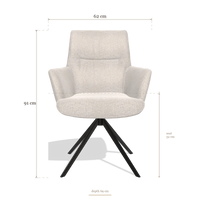 Sedia da pranzo con braccioli Flavia 6694, dimensioni 62 x 69 x 91 cm