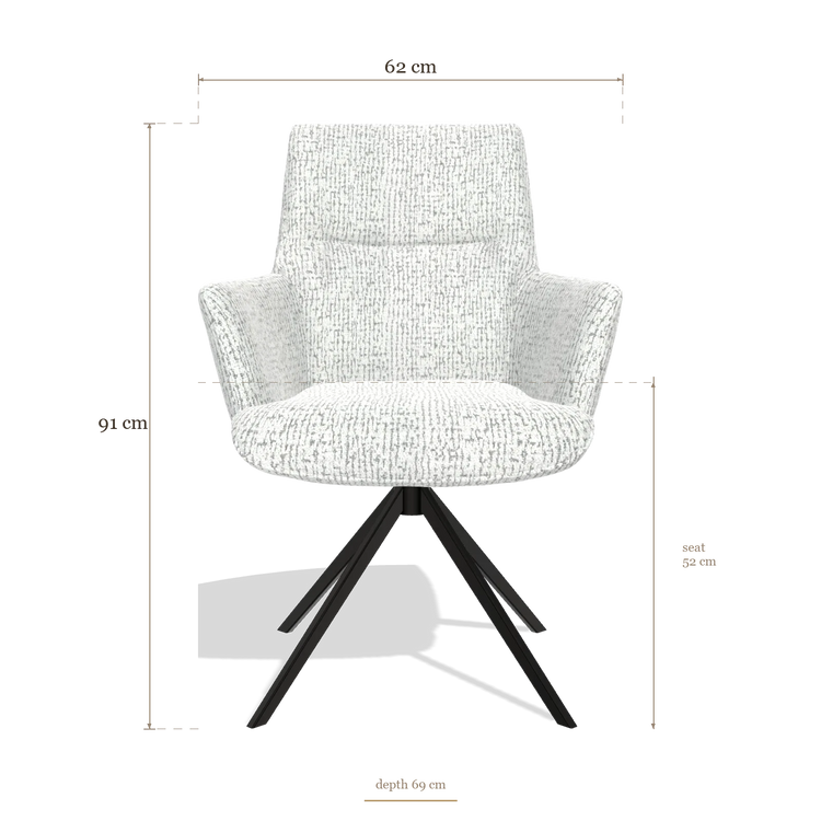 Dining Chair with Armrests Flavia 6694, dimensions 62 x 69 x 91 cm