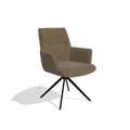 Dining Chair with Armrests Flavia - Leather A802 - Swivel Legs