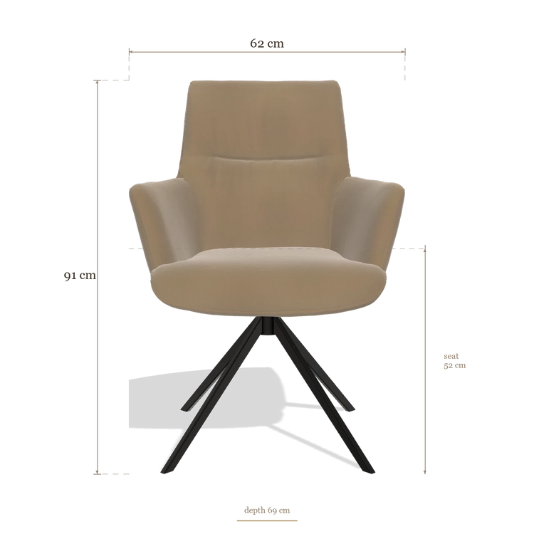 Dining Chair with Armrests Flavia 6694, dimensions 62 x 69 x 91 cm