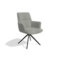 Chaise de salle à manger avec accoudoirs Flavia - Cuir B967 - Pied pivotant