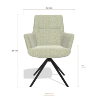 Sedia da pranzo con braccioli Flavia 6694, dimensioni 62 x 69 x 91 cm
