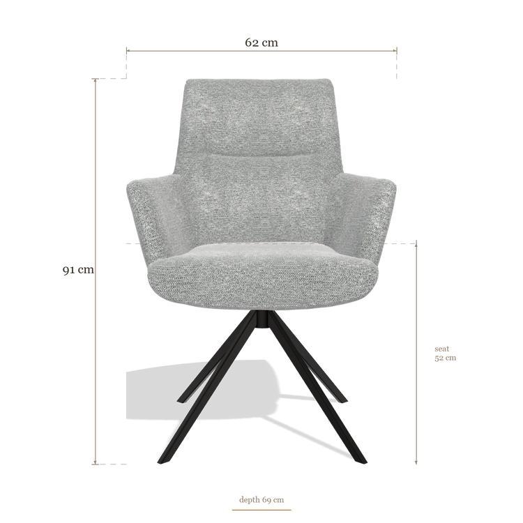 Esszimmerstuhl mit Armlehnen Flavia 6694, Maße 62 x 69 x 91 cm