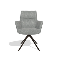 Esszimmerstuhl mit Armlehnen Flavia 6694 in Stoff Mito 97 (Taupe), Drehfuß in Espresso, Vorderansicht