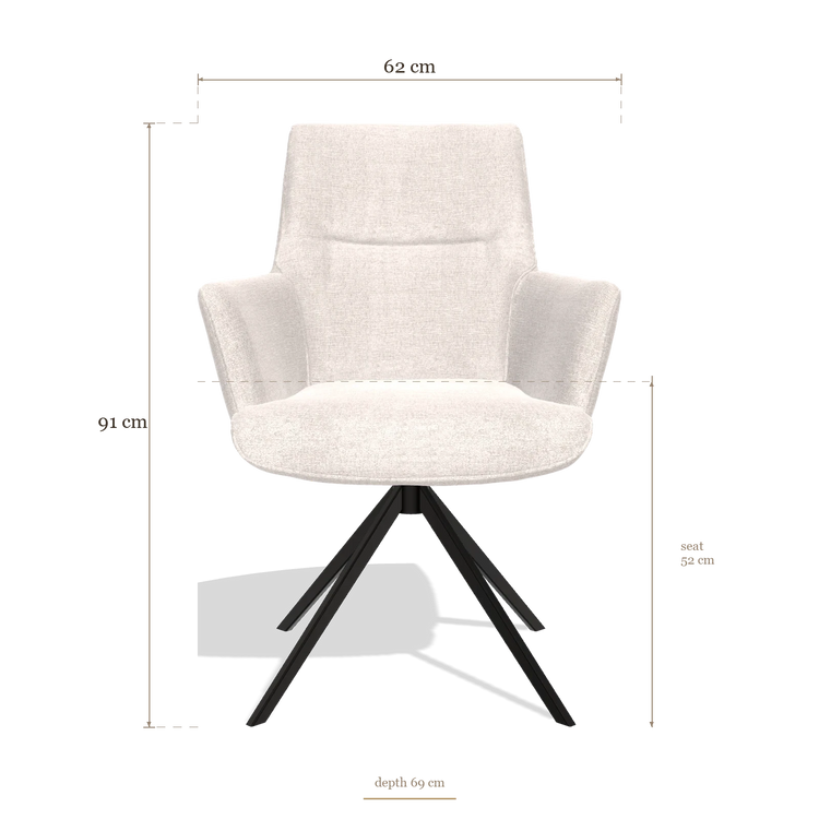 Dining Chair with Armrests Flavia 6694, dimensions 62 x 69 x 91 cm