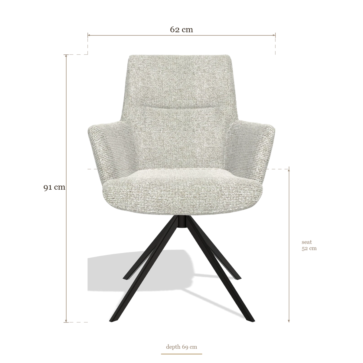 Esszimmerstuhl mit Armlehnen Flavia 6694, Maße 62 x 69 x 91 cm