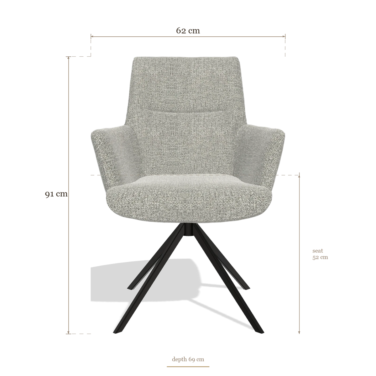 Esszimmerstuhl mit Armlehnen Flavia 6694, Maße 62 x 69 x 91 cm