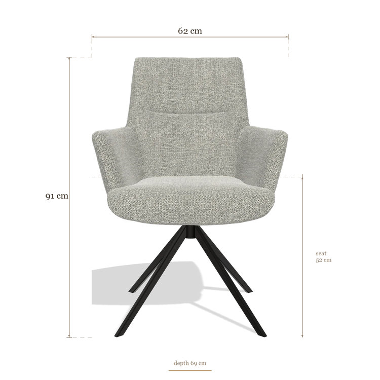 Esszimmerstuhl mit Armlehnen Flavia 6694, Maße 62 x 69 x 91 cm