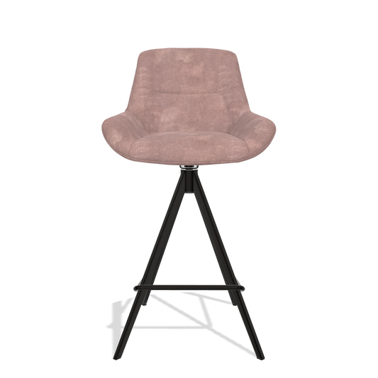 Barhocker Flavia 6721 in Stoff Adore 200 (Taupe), Beine in Schwarz, Vorderansicht
