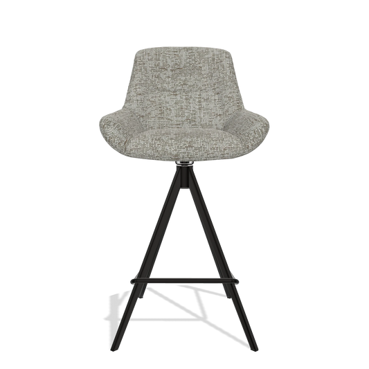 Barhocker Flavia 6721 in Stoff Be Fine 120 (Grau), Beine in Schwarz, Vorderansicht