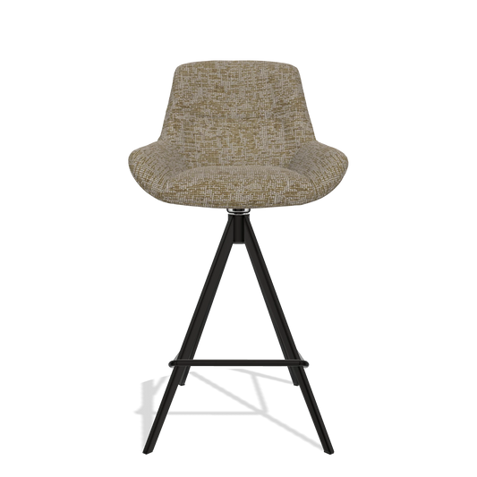 Barhocker Flavia 6721 in Stoff Be Fine 25 (Taupe), Beine in Schwarz, Vorderansicht