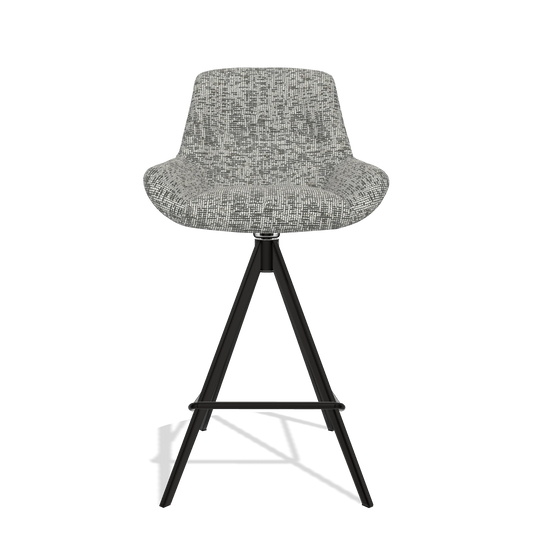 Barhocker Flavia 6721 in Stoff Be Fine 45 (Taupe), Beine in Schwarz, Vorderansicht