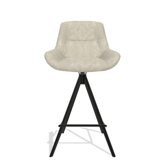 Barhocker Flavia 6721 in Stoff Bull 84 (Sand), Beine in Schwarz, Vorderansicht