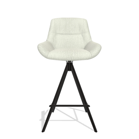 Barhocker Flavia 6721 in Stoff Energy 101 (Hellgrau), Beine in Schwarz, Vorderansicht