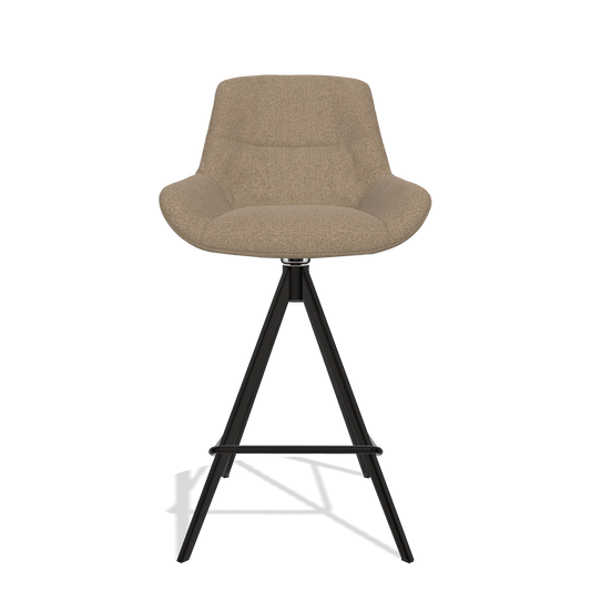 Barhocker Flavia 6721 in Stoff Glory 13 (Taupe), Beine in Schwarz, Vorderansicht