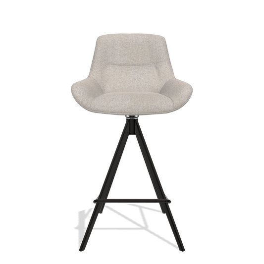 Barhocker Flavia 6721 in Stoff Glory 196 (Altrosa), Beine in Schwarz, Vorderansicht