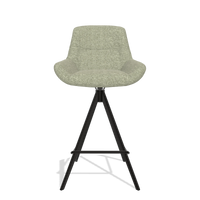 Barhocker Flavia 6721 in Stoff Mito 55 (Salbeigrün), Beine in Schwarz, Vorderansicht