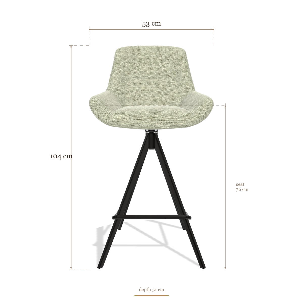 Barhocker Flavia 6721, Maße 53 x 51 x 104 cm