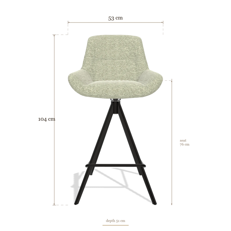 Barhocker Flavia 6721, Maße 53 x 51 x 104 cm
