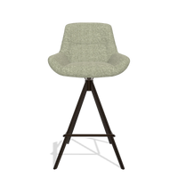 Barhocker Flavia 6721 in Stoff Mito 55 (Salbeigrün), Beine in Espresso, Vorderansicht