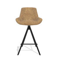 Sgabello da bar Flavia 6721 in tessuto Oasis 16 (caramello), gambe in nero, vista frontale