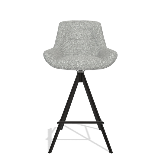 Tabouret de bar Flavia 6721 en tissu Oasis 40 (grège), pieds en noir, vue de face