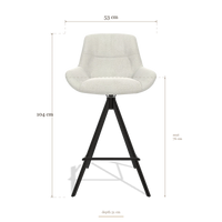 Taburete de bar Flavia 6721, medidas 53 x 51 x 104 cm