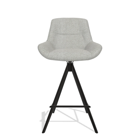 Tabouret de bar Flavia 6721 en tissu Sneak 05 (grège), pieds en noir, vue de face