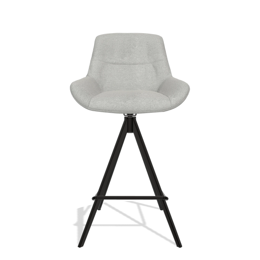 Tabouret de bar Flavia 6721 en tissu Sneak 110 (grège), pieds en noir, vue de face