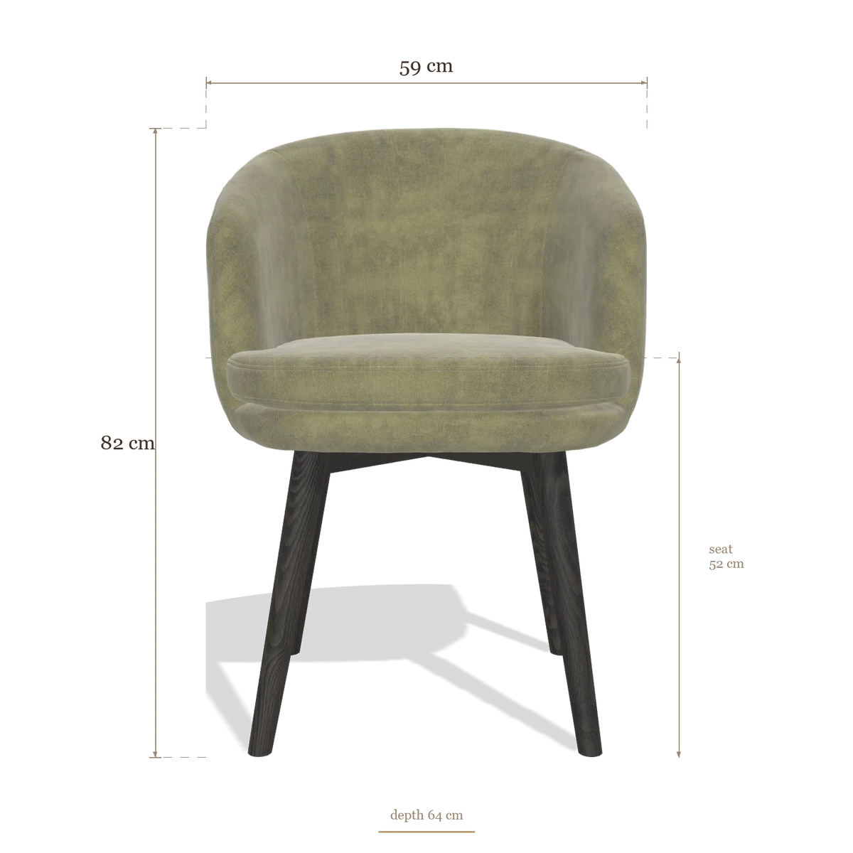 Sedia da pranzo Gaston 6693, dimensioni 59 x 64 x 82 cm