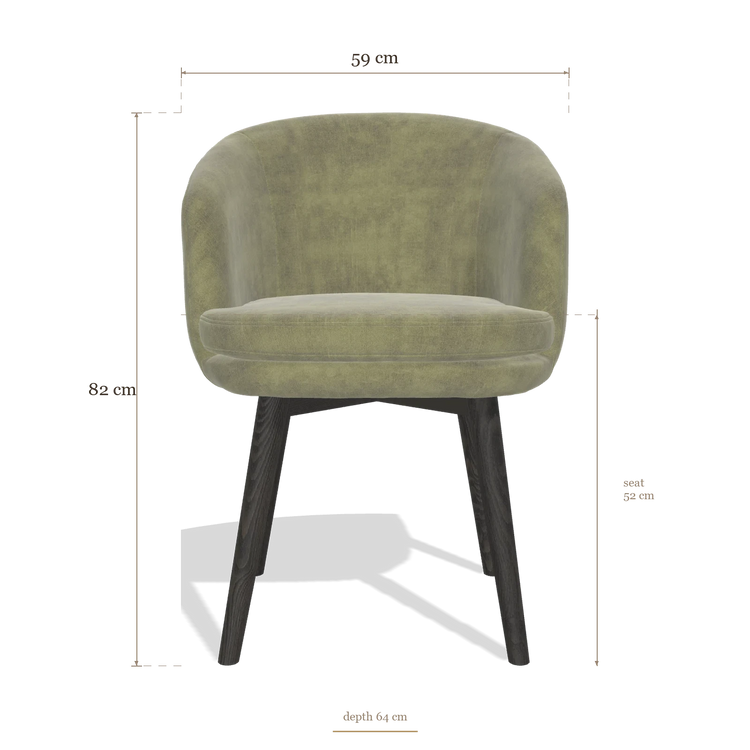 Sedia da pranzo Gaston 6693, dimensioni 59 x 64 x 82 cm