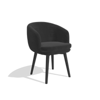 Esszimmerstuhl Gaston 6693 in Stoff Adore 67 (Schwarz), Beine in Schwarz, Schrägansicht