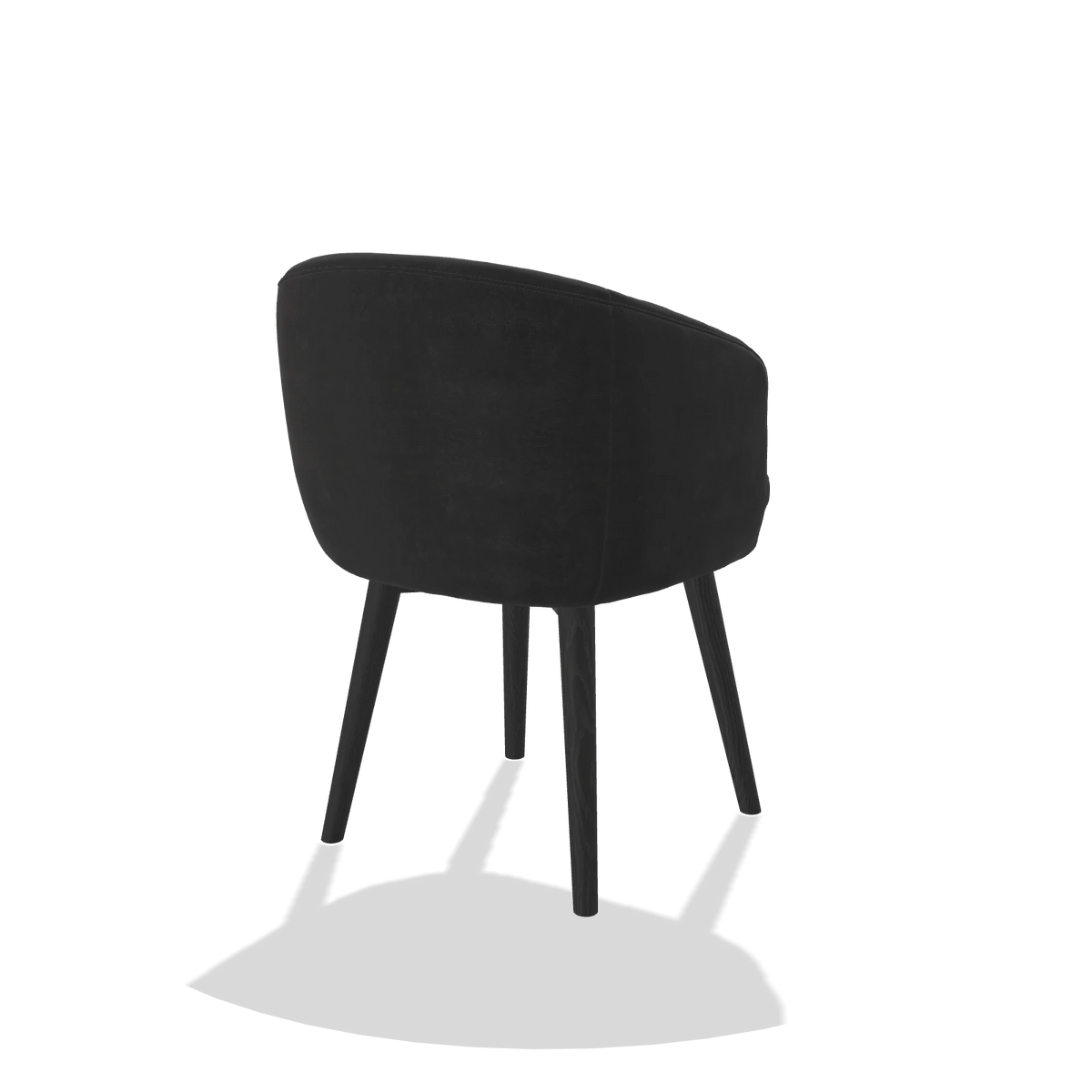 Esszimmerstuhl Gaston 6693 in Stoff Adore 67 (Schwarz), Beine in Schwarz, Schrägansicht von hinten