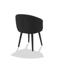 Esszimmerstuhl Gaston 6693 in Stoff Adore 67 (Schwarz), Beine in Schwarz, Schrägansicht von hinten