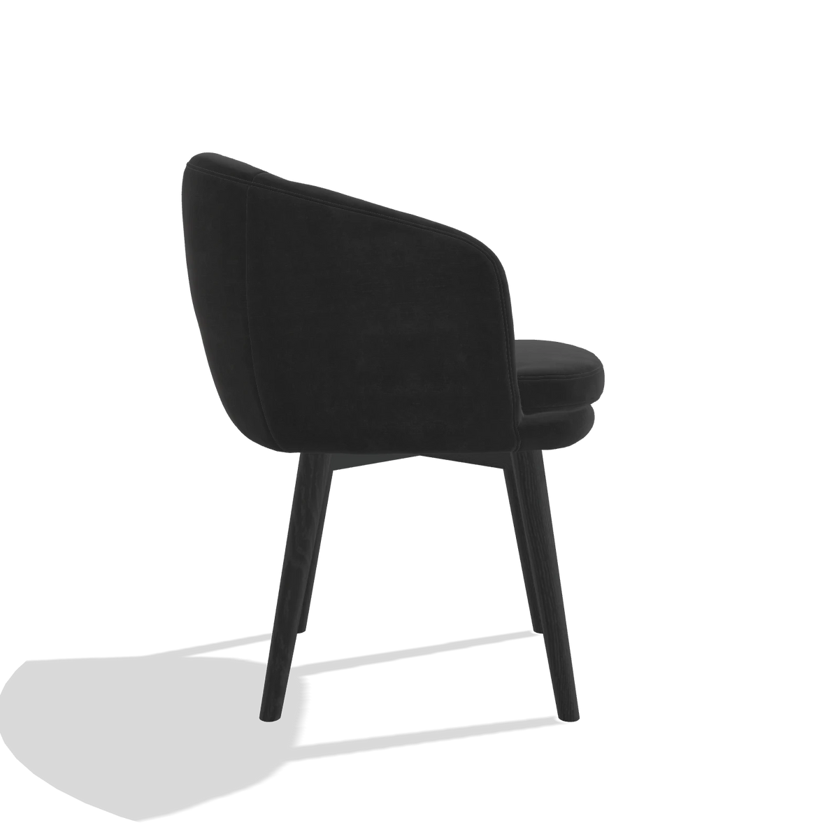 Esszimmerstuhl Gaston 6693 in Stoff Adore 67 (Schwarz), Beine in Schwarz, Seitenansicht