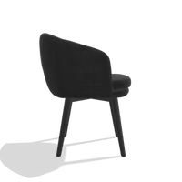 Esszimmerstuhl Gaston 6693 in Stoff Adore 67 (Schwarz), Beine in Schwarz, Seitenansicht