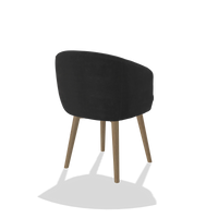 Esszimmerstuhl Gaston 6693 in Stoff Adore 67 (Schwarz), Beine in Natur, Schrägansicht von hinten