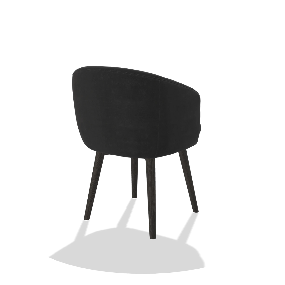 Esszimmerstuhl Gaston 6693 in Stoff Adore 67 (Schwarz), Beine in Tabak, Schrägansicht von hinten